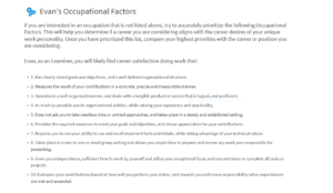 occupational factors