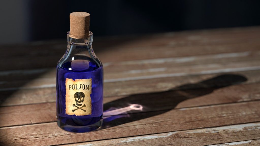 bottle that says poison