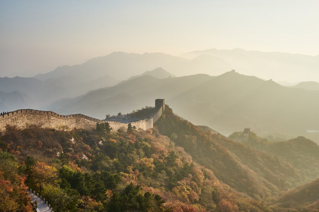 mountains with the great wall of china